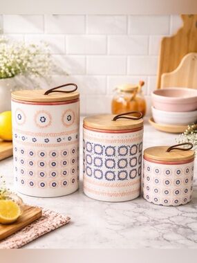 Threshold Ceramic Canister Set with Lids